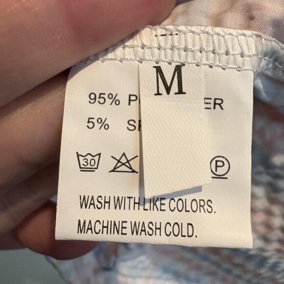 Plaid Gingham Shirt Dress Women Medium Red Blue Puff Sleeve Game Day Button Down - Picture 2 of 13